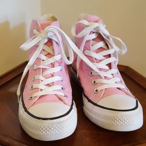 Pink high top Converse